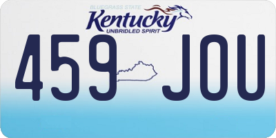 KY license plate 459JOU