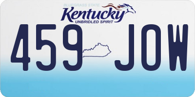 KY license plate 459JOW