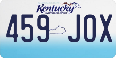 KY license plate 459JOX