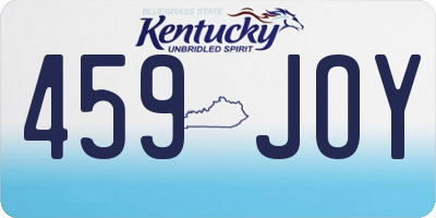 KY license plate 459JOY