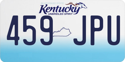KY license plate 459JPU