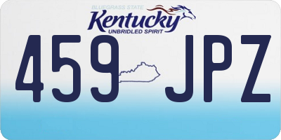 KY license plate 459JPZ