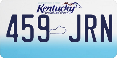 KY license plate 459JRN