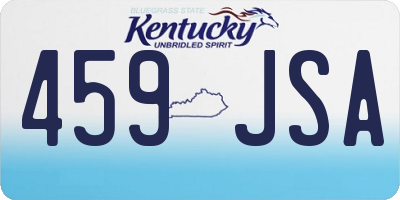 KY license plate 459JSA