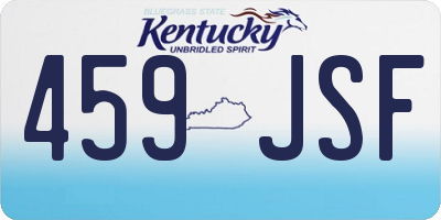 KY license plate 459JSF