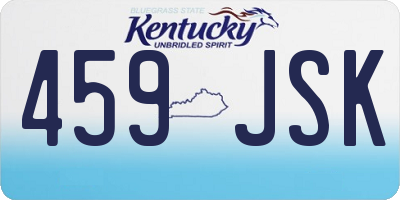 KY license plate 459JSK