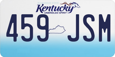 KY license plate 459JSM
