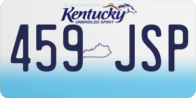 KY license plate 459JSP