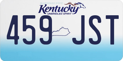 KY license plate 459JST