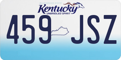 KY license plate 459JSZ