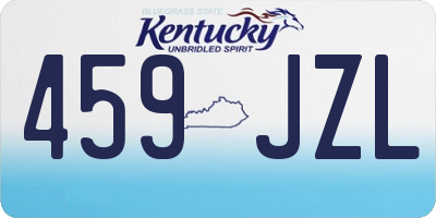 KY license plate 459JZL
