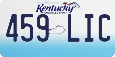 KY license plate 459LIC