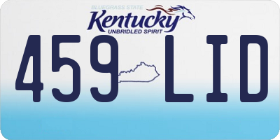 KY license plate 459LID