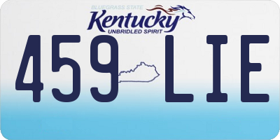 KY license plate 459LIE