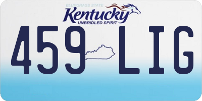 KY license plate 459LIG