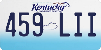 KY license plate 459LII