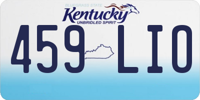 KY license plate 459LIO