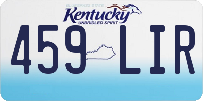 KY license plate 459LIR