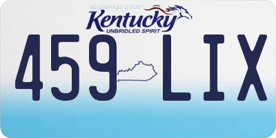 KY license plate 459LIX