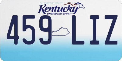 KY license plate 459LIZ