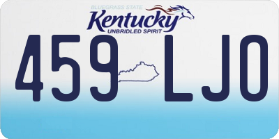 KY license plate 459LJO