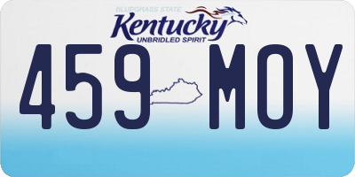 KY license plate 459MOY