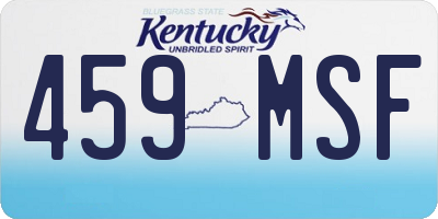 KY license plate 459MSF