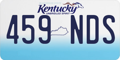 KY license plate 459NDS