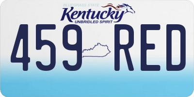 KY license plate 459RED