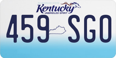 KY license plate 459SGO