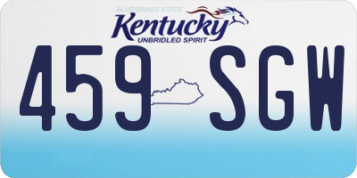 KY license plate 459SGW