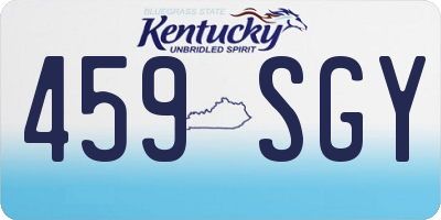 KY license plate 459SGY