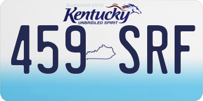 KY license plate 459SRF