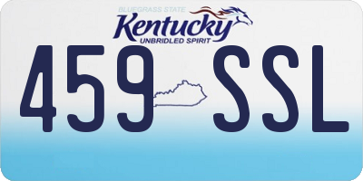 KY license plate 459SSL
