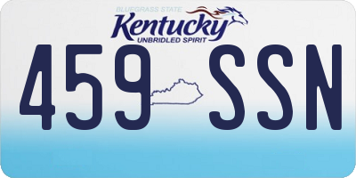KY license plate 459SSN