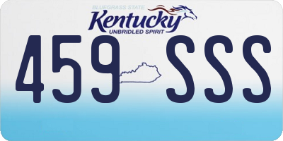 KY license plate 459SSS
