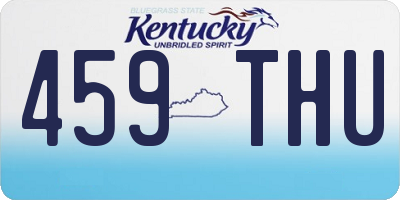 KY license plate 459THU