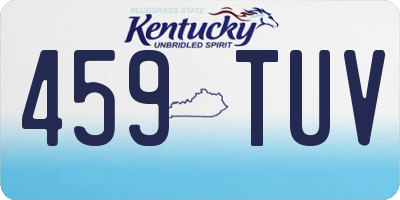 KY license plate 459TUV