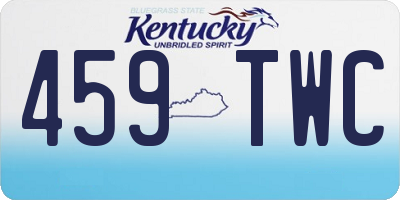 KY license plate 459TWC