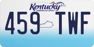 KY license plate 459TWF