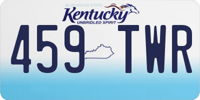 KY license plate 459TWR