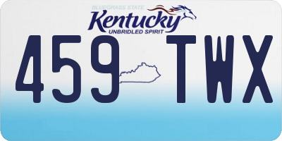 KY license plate 459TWX