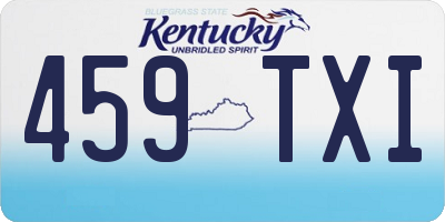 KY license plate 459TXI
