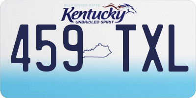 KY license plate 459TXL