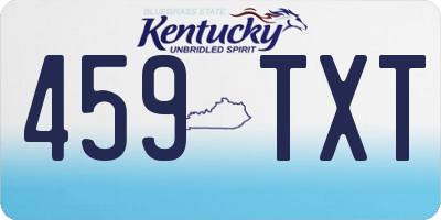 KY license plate 459TXT