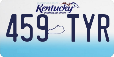 KY license plate 459TYR
