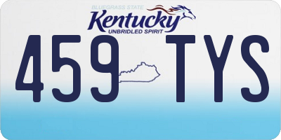 KY license plate 459TYS