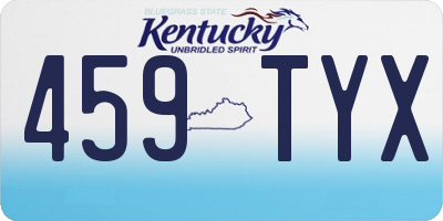 KY license plate 459TYX