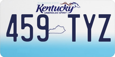 KY license plate 459TYZ