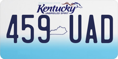 KY license plate 459UAD
